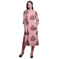 thumbnail image 1 of Bimba Robes Longues Droites pour Femmes Imprimées Manches 3/4 Vêtements Indiens, 1 of 6