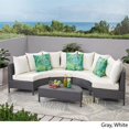 thumbnail image 3 of Afuera Living Ensemble de Canapé Sectionnel en Osier pour Extérieur 5 Pcs Gris, 3 of 23