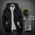 thumbnail image 4 of 2025 Men's Casual Pure Color Cute Jackets Plus Size Hoodie Reflective Britches Jackets Zipper Outdoor Sport, 4 of 8