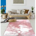 thumbnail image 3 of LaDole Rugs Tapis Rose Blanc Rouge Abstrait Rustique Moderne Motif Marbre pour Salon Chambre Couloir Coureur Tapis, 3 of 7
