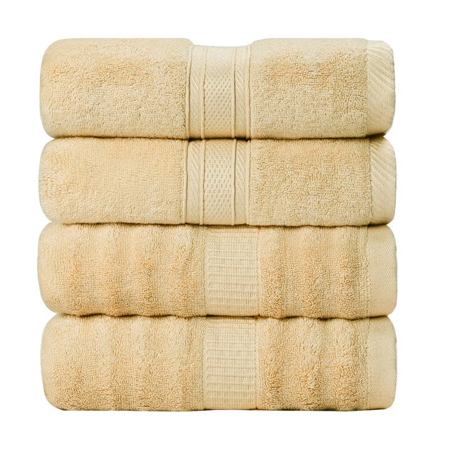 Unique Bargains 4Pcs Viscose Bath Towels Soft Absorbent 27'x54'