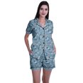 thumbnail image 1 of Moomaya Pyjama pour Femmes Imprimé, Ensemble Deux Pièces à Col Cranté avec Short, 1 of 6