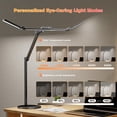 thumbnail image 2 of Desk Lamp, 24W LED Desk Light for Home Office, Auto Stepless Dimming and Tempering Table Light with Remote, for Architect Drafting Design(Black), 2 of 9