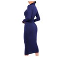 thumbnail image 3 of Gspmoly Robes pour Femmes, Mode Femme Robe Longue Ajustée à Col Montant à Manches Longues Robe de Couleur Unie Robes de Mariage pour Femmes jusqu'à 65 % de Rabais, 3 of 9