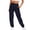 Navy, variant on Clearance! Hontri Ladies Solid Color Drawstring Elastic Waist Casual Loose Foot Fleece Sweatpants Women's Casual Pants Orange M