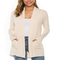 thumbnail image 4 of Cardigan Femme Couleur Unie Manches Longues Tricot, 4 of 6