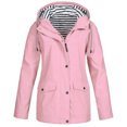 thumbnail image 1 of Fridja Womens Solid Rain Jacket Outdoor Plus Size Waterproof Hooded Raincoat Windproof, 1 of 3