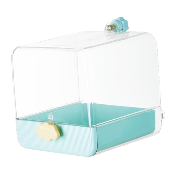 jinwen Bird Bath Box Easy to Install Water Bowl Budgerigar Caged Parrot Bathing Tub green
