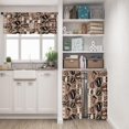 thumbnail image 5 of Coffee Kitchen Curtains Cartoon Window Curtains Valance and Tier Set, Vintage Brown Rod Pocket Short Tier Curtain, Cute Doodle Small Cafe Curtains for Kitchen Decor, 5 of 5