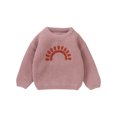 thumbnail image 1 of FOCUSNORM Chandail Tricoté pour Bébé Garçon Fille Sun Embroidery Col Rond Manches Longues Pull pour Automne Hiver, 1 of 9