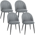 thumbnail image 1 of HOMCOM Dining Chairs Set of 4 Kitchen Chairs with Metal Legs Grey, 1 of 10