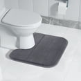 thumbnail image 4 of Dvkptbk Carpets Suits Memory Foam Bath Mat U Shape Toilet Mats Bathroom Rugs Soft Comfortable Water Quick Drying Absorption Non-Slip Thick Machine Washable Easier to Dry Dark Bathroom Accessories, 4 of 7