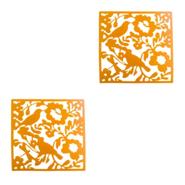 kurtrusly 4pcs Hanging Divider Screens Panel Decorative Room Separator For Hotel And Home Modern Lightweight And Durable PVC Yellow Bird Chart 2Set