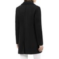 thumbnail image 3 of INSPIRE CHIC Manteau d'Hiver Mi-Long pour Femme à Col Rabattu, Simple Boutonnage, Noir 2TG, 3 of 7