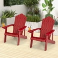 thumbnail image 2 of Patiojoy Chaise Adirondack 4 Pcs Hanches Chaise Adirondack avec Porte-Gobelet Grain de Bois Réaliste Chaise d'Extérieur Résistante aux Intempéries pour Capacité de Poids de 380 Lb Rouge, 2 of 10