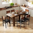 thumbnail image 2 of Costway Table à Manger Extensible 47 Pouces-62 Pouces pour 4 à 8 Personnes pour Salle à Manger Bureau à Domicile Brun, 2 of 10