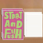 Vaidha Pack Of Two, Vintage Loose-leaf Detachable Notebook, Horizontal Lines New Notepad