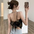 thumbnail image 3 of Women‘s Retro Print Irregular Tank Tops Summer Bow Backless Slim Camisole Vest, 3 of 5