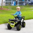 thumbnail image 2 of Qaba VTT pour Enfants 12 V, Jouet à Chevaucher avec 4 Roues à Suspension à Ressort, Vert, 2 of 9
