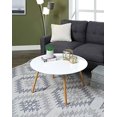 thumbnail image 1 of Convenience Concepts Oslo Round Coffee Table, Glossy White, 1 of 5