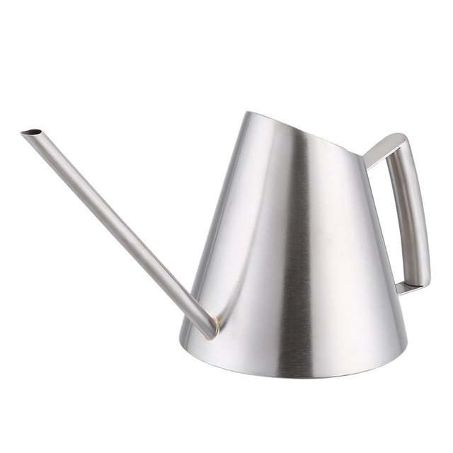 NIMOA Arrosoir en Acier Inoxydable Pot - Mini Arrosoir Jardin Brossé Plantation Extérieure Intérieure, 400ml