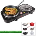 thumbnail image 3 of YOPTOP Portable 2000W Electric Double Burner 110V Hot Plate Heating Cooktop Camping Dorm Stove Cooker with Plug, 3 of 8