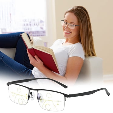 2026 Multi-Focus Reading Glasses, +1.00 Diopter Frames with Progressive Lenses, Clear Vision for Near & Far, Lightweight Eyewear for Presbyopia - A