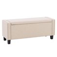 thumbnail image 1 of Pouf de rangement rectangulaire d'intérieur CorLiving Boston, rembourré en tissu, beige, 1 of 9