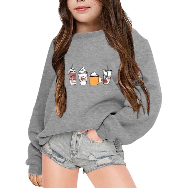 TBWNWG Chandails à Capuchon et Chandails pour Filles - Hauts de Chandail à Col Rond à Manches Longues pour Enfants d'Automne et d'Hiver avec Lettres Imprimées pour un Confort Stylé, Taille 3-4 Ans