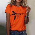thumbnail image 2 of Dadaria Chemise Orange pour Femmes Hauts Manches Courtes T-Shirt Col Rond Attrape-Rêves d'Été Blouses TG, 2 of 6