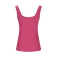 thumbnail image 4 of Jsaierl Women Spaghetti Strap U Neck Ribbed Tanks Tops Solid Color Slim Fit Vests Basic Sleeveless Yoga Shirts, 4 of 6