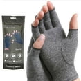 thumbnail image 1 of Arthritis Gloves with Grips - Men & Women Textured Fingerless Compression - Open Finger Hand Gloves for Rheumatoid and Osteoarthritis - Arthritic Joint Pain Relief for Computer Typing, 1 of 6