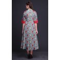 thumbnail image 3 of Bimba Robe-Chemise Mi-Mollet pour Femmes à Rayures Imprimées, Manches Retroussables, Boutonnée - X-Grand, Bleu Lavande, 3 of 5