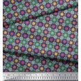 thumbnail image 2 of Soimoi Modal Satin Fabric Floral Mandala Printed Fabric 1 Yard 42 Inch Wide, 2 of 3