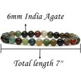 thumbnail image 2 of Bracelet Extensible Unisexe en Perles Rondes de 6 mm en Pierre Précieuse d'Agate d'Inde Naturelle 7 Pouces, 2 of 5