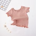 thumbnail image 4 of Birdeem 1-8 Years Girls Back Short-Sleeved T-Shirt Summer Childrens Solid Color All-Matching Casual Top, 4 of 12
