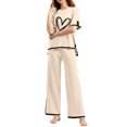 thumbnail image 4 of jovatis Ensemble de Survêtement pour Femmes 2 Pcs Pantalon d'Été pour Femmes Chemise à Manches Courtes Imprimée Décontractée, 4 of 5
