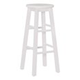 thumbnail image 1 of Bowery Hill Modern / Contemporary Wood Round Bar Stool in White, 1 of 9