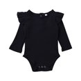 thumbnail image 2 of Faithtur Baby Boy Girl Long Sleeve Romper Ruffled Solid Color Bodysuit, 2 of 7