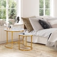 thumbnail image 4 of Costway Nesting Coffee Table Set of 2 for Balcony Living Room Modern Round Side Tables Gold, 4 of 10