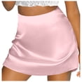 thumbnail image 1 of Women's High Waist A-Line Mini Skirt - Satin Ribbon, Zipper Closure, Lined, Versatile for Casual & Party, 1 of 8