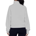 thumbnail image 4 of Womens Half Zip Hoodies Plus Size Fleece Sweatshirt Thumb Hole Cropped Pullover Fall Winter Tops, 4 of 6