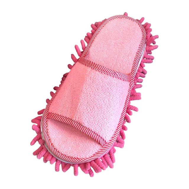jifeng Mop Slippers Floor Cleaning Mopping Slippers Open Toe Quiet Comfortable Cleaning Pink