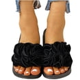 thumbnail image 2 of LSLJS Mode Femmes Décontracté Grandes Fleurs Sandales Plates Chaussures Flip Flop, Pantoufles pour Femmes, 2 of 9