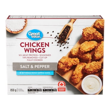 Ailes de poulet surgelées Great Value sel et poivre 850 g