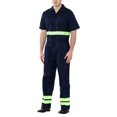 thumbnail image 1 of TOPTIE Men's Reflective Coverall Enhanced Visibility Coverall, Short Sleeve Length Regular-Navy-S Regular, 1 of 8