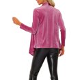 thumbnail image 3 of INSPIRE CHIC Cardigan en Velours Extensible pour Femme à Col Châle, Ouvert à l'Avant, avec Poches, m Rose, 3 of 5