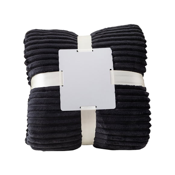 Cover for Sofa Thickened Double Solid Striped Lamb Flannel Pulled Rug Sofa Cover
