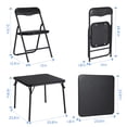 thumbnail image 3 of Bingirl Black Foldable Table with 2 Upholstered Chairs and Cushioned Seats, 3 of 8