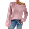 thumbnail image 1 of cfhntfmh Womens Cold Shoulder Sweaters 2024 Fall Fahion Outfits Long Sleeve Soft Knit Pullover Winter Outfits, 1 of 7